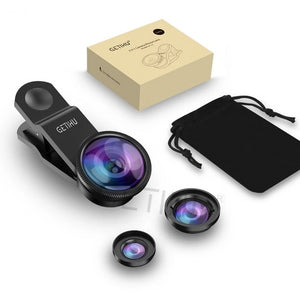 Universal 3in1 Wide Angle Macro Fisheye Lens Camera Mobile Phone Lenses